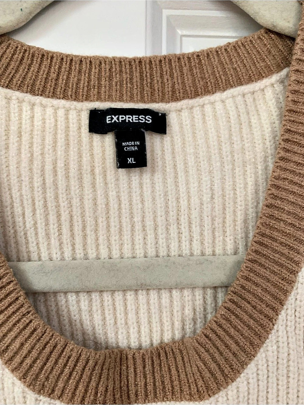 Express Color Block Ribbed Crew Neck Sweater XL - Picture 3 of 4